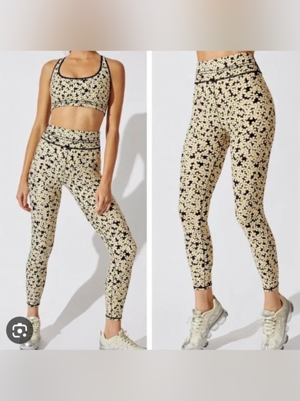 Adam Selman High Waisted Daisy Print Leggings